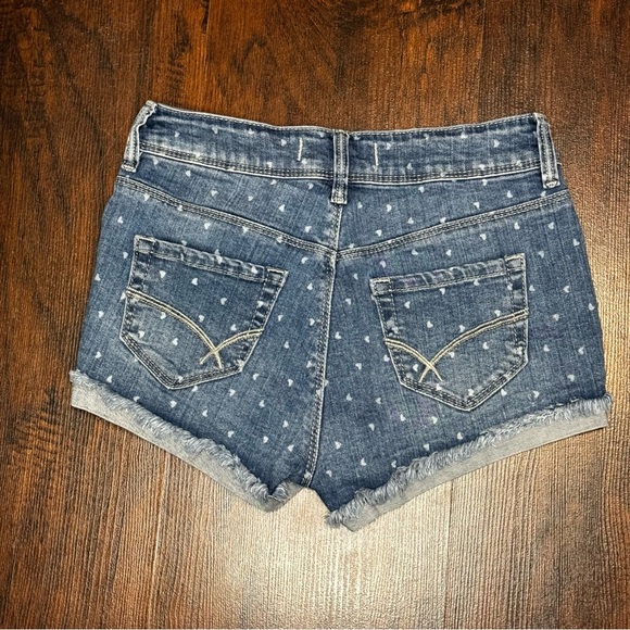Bullhead Blue Jean Short Shorts with White Dots - Picture 8 of 8
